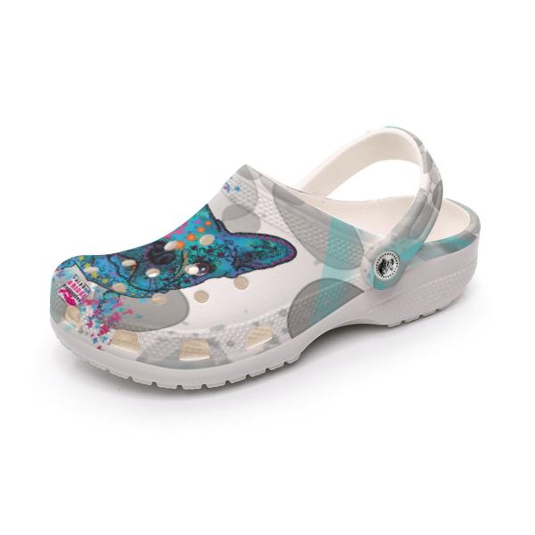 Clogs mit Hundemotiv Elli - Gartenschuhe, Gummischuhe, bunt, Unisex, Grösse 36-43, Mischling, Mix, Französische Bulldogge, Bully, Frenchi